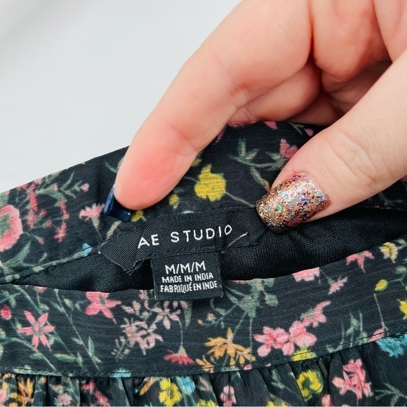 V005 AE Studio Boho Floral Wrap Midi Skirt - Picture 2 of 3